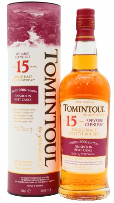 Tomintoul Portwood Finish Speyside Single Malt Scotch 2006 15 year old