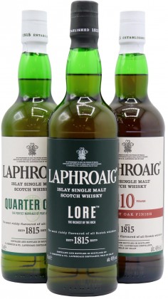 Laphroaig Lore, Quarter Cask & 10 Sherry Oak Bundle 3 x 70cl