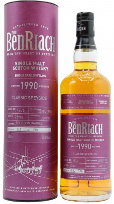 Benriach Single Bourbon Cask #4936 1990 25 Year Old