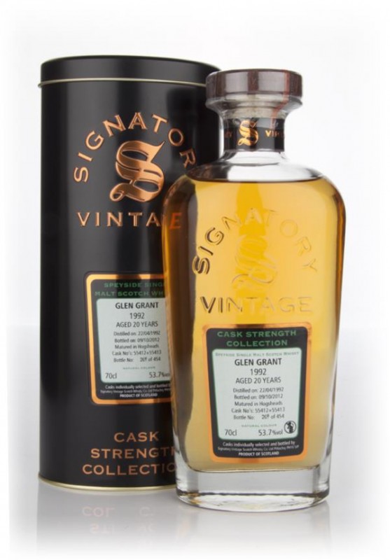 Glen Grant 20 Year Old 1992 Cask Strength Collection Signatory