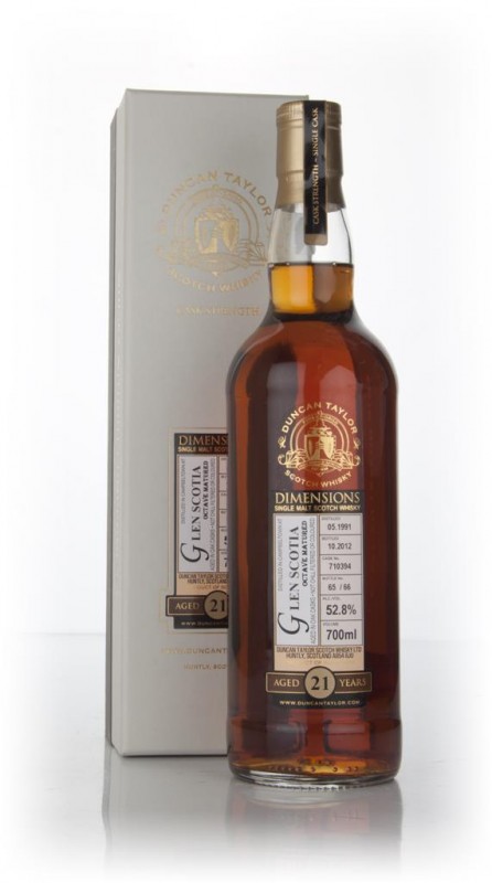 Glen Scotia 21 Year Old 1991 cask 710394 Dimensions Duncan Taylor