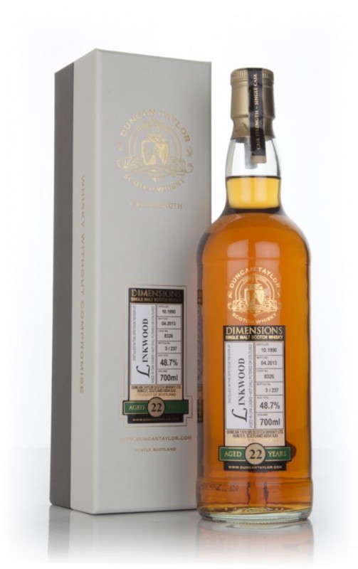 Linkwood 22 Year Old 1990 cask 8326 Dimensions Duncan Taylor