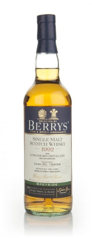 Longmorn 19 Year Old 1992 cask 149094 Berry Bros. & Rudd