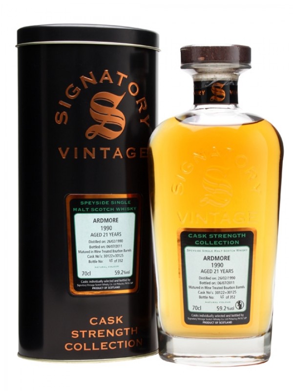 Ardmore 1990 21 Year Old Cask #30122 30125 Signatory Cask Strength Collection