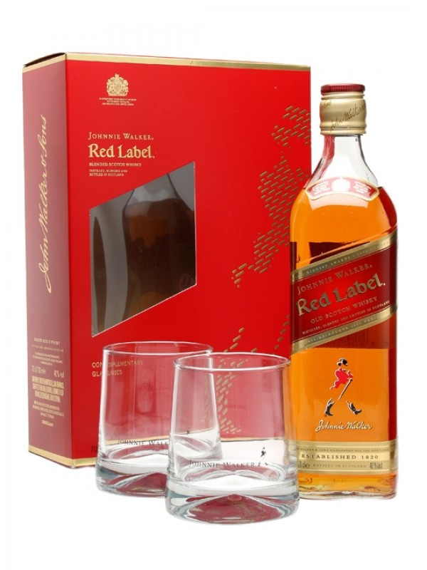 Johnnie Walker Red Label 2 Glass Pack