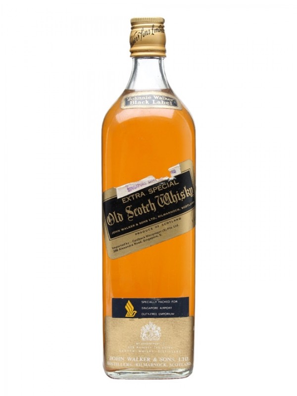 Johnnie Walker Black Label Singapore Duty Free Bottled 1970s