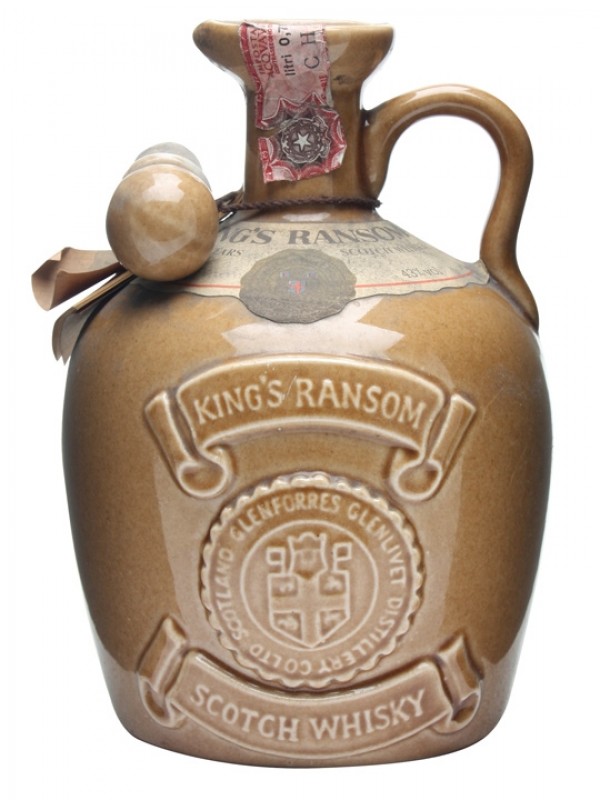 King's Ransom 12 Year Old Brown Ceramic Bottled 1980s
