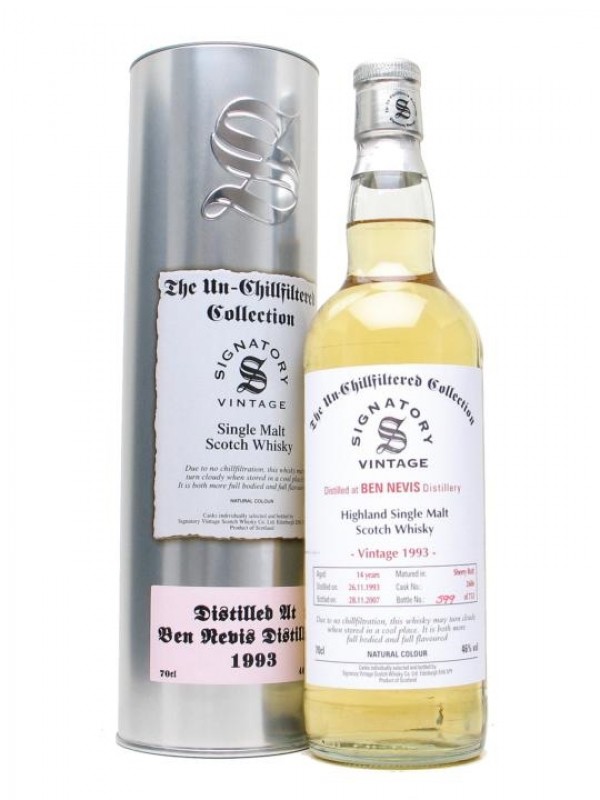 Ben Nevis 1993 15 Year Old Unchillfiltered Sherry Signatory Un-Chillfiltered Collection