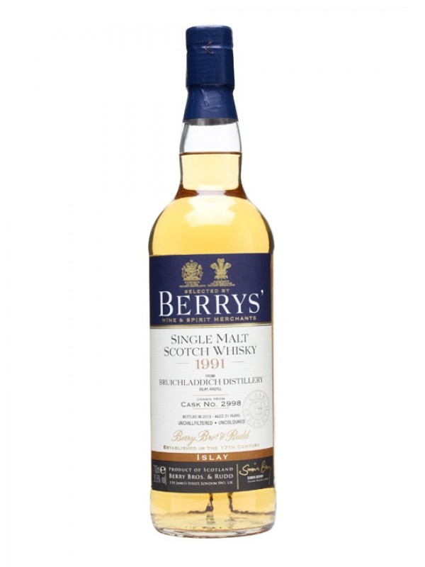 Bruichladdich 1991 21 Year Old Cask #2998 Berry Bros & Rudd