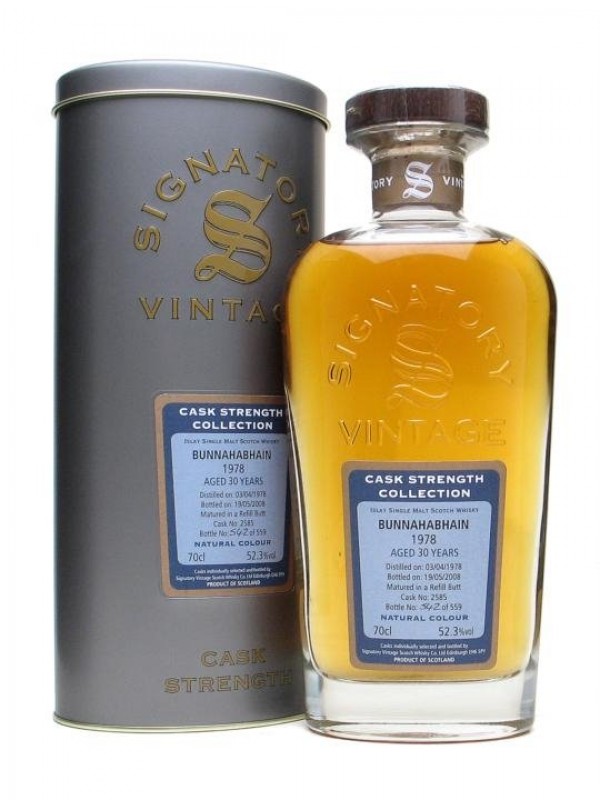 Bunnahabhain 1978 30 Year Old Cask #2585 Signatory Cask Strength Collection