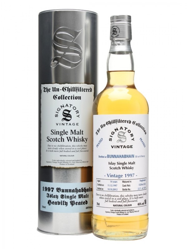 Bunnahabhain 1997 14 Year Old Peated Cask #5520-2 Signatory Un-Chillfiltered Collection