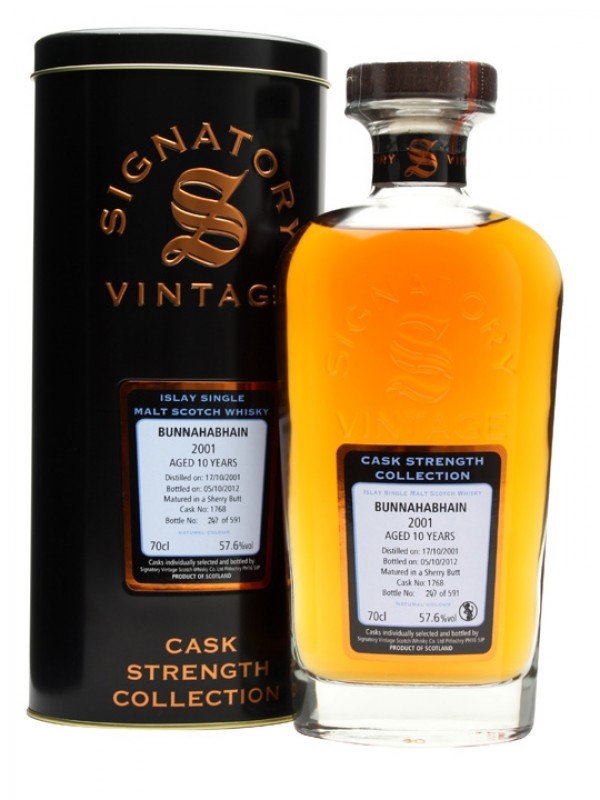 Bunnahabhain 2001 10 Year Old Sherry Butt #1768 Signatory Cask Strength Collection