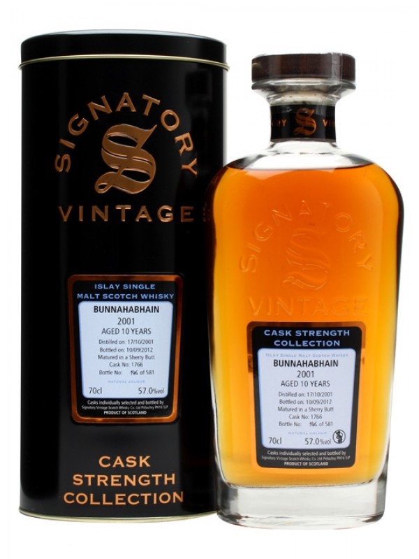 Bunnahabhain 2001 10 Year Old Sherry Butt #1766 Signatory Cask Strength Collection