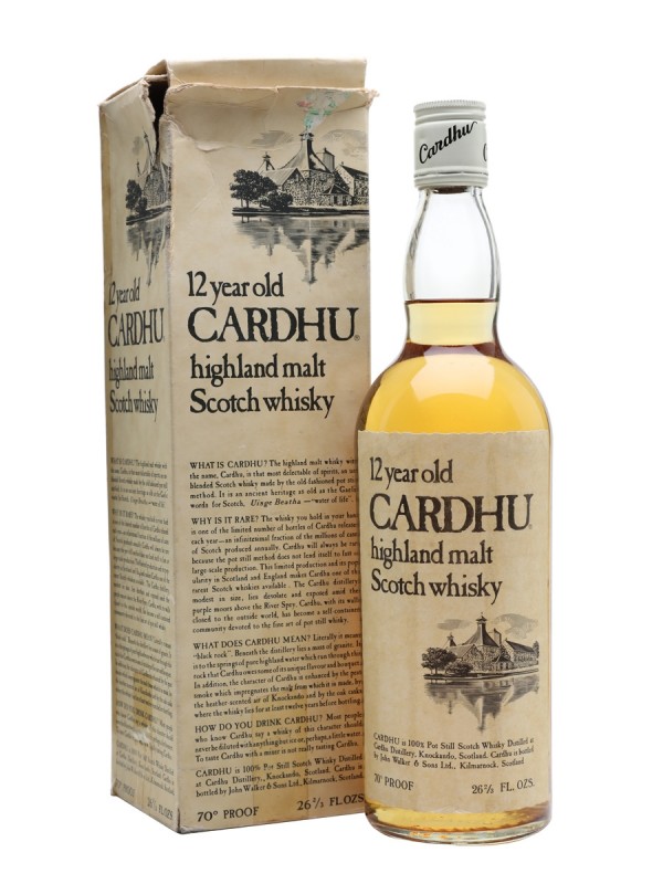Cardhu 12 Year Old 1970s Cream Label