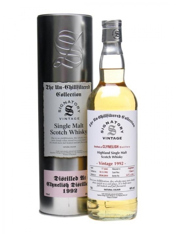 Clynelish 1992 17 Year Old Un Chillfiltered Signatory Un-Chillfiltered Collection