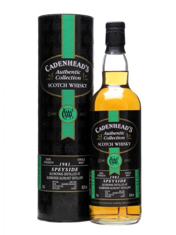 Glencraig 1981 21 Year Old Bottled 2002 Cadenhead's Authentic Collection