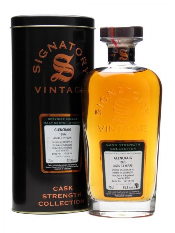 Glencraig 1976 33 Year Old Cask #6782 Signatory Cask Strength Collection