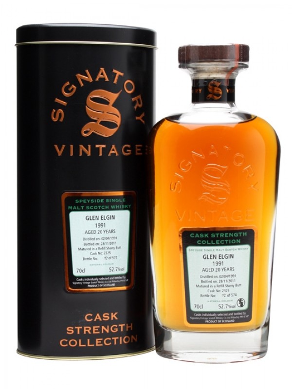 Glen Elgin 1991 20 Year Old Sherry Butt #2325 Signatory Cask Strength Collection