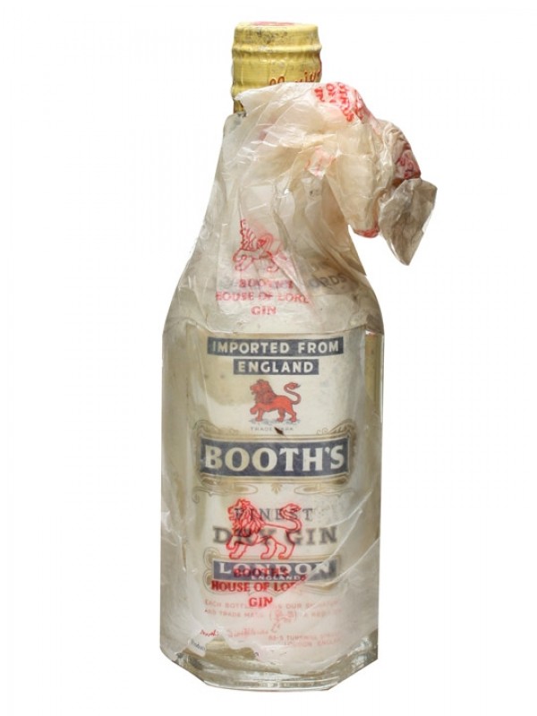 Booth's London Dry Gin Bottled 1950s Spring Cap Half Bottle
