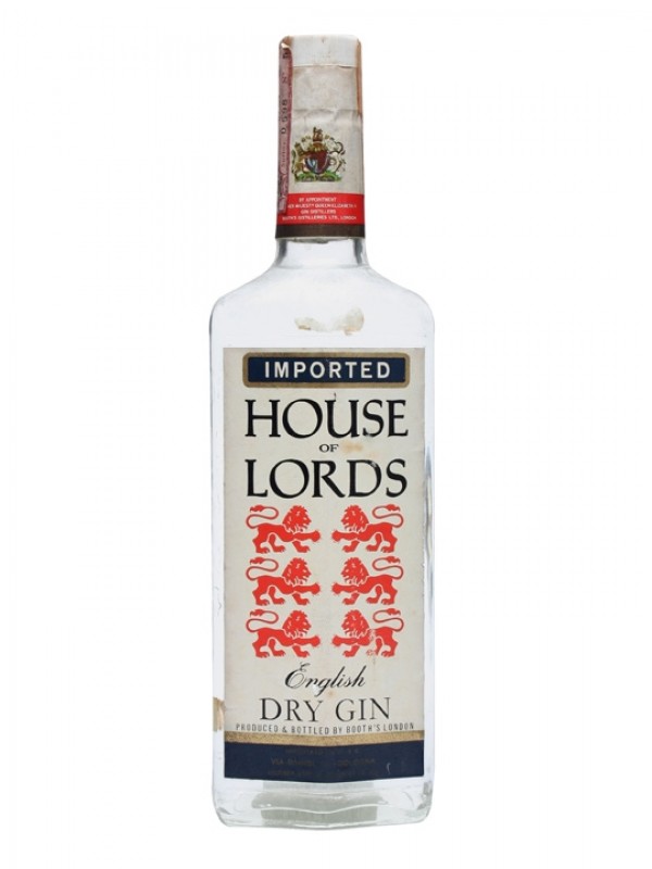 House of Lords Gin Booth's Bottled 1980s