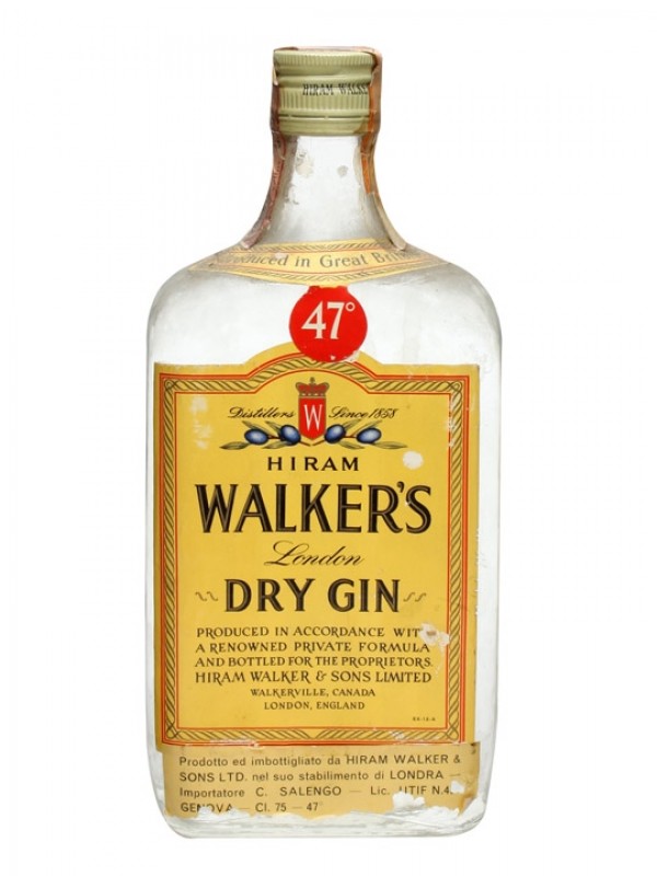 Hiram Walker's London Dry Gin Bottled 1970s