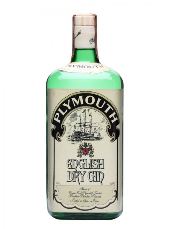 Plymouth English Dry Gin Bottled 1970s 1 Litre