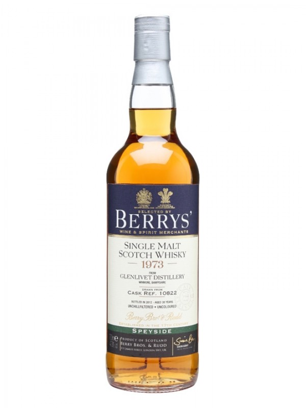 Glenlivet 1973 Bottled 2012 Cask #10822 Berry Bros & Rudd