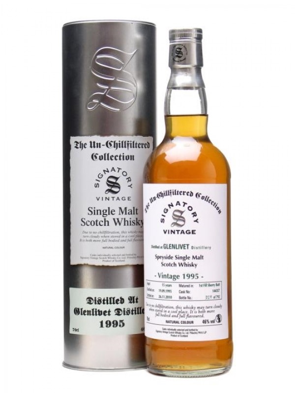 Glenlivet 1995 15 Year Old Sherry Butt #144357 Signatory Un-Chillfiltered Collection