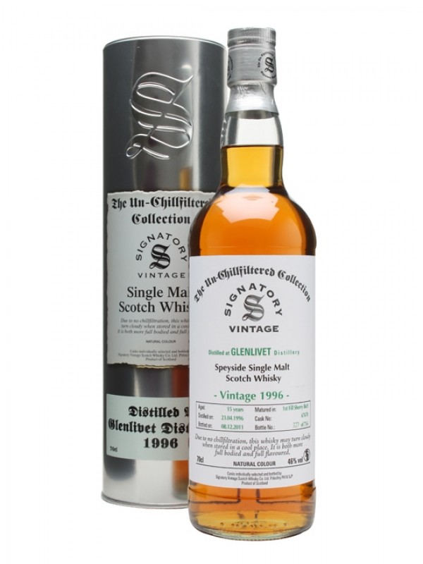 Glenlivet 1996 15 Year Old Cask #67678 Signatory Un-Chillfiltered Collection