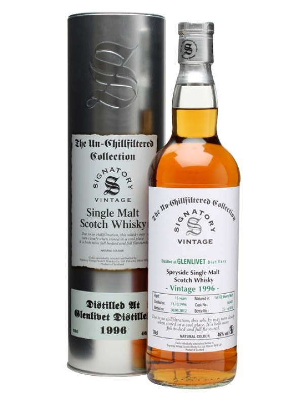 Glenlivet 1996 15 Year Old Cask #163411 Signatory Un-Chillfiltered Collection