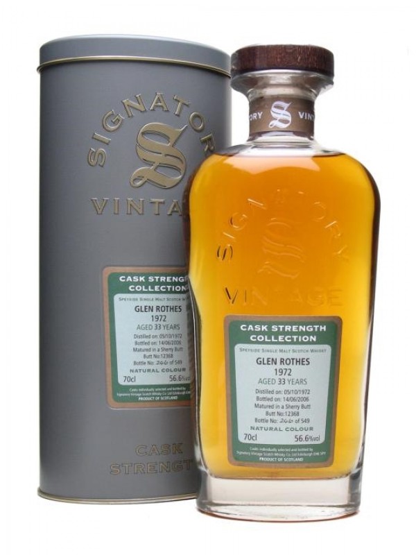Glenrothes 1972 33 Year Old Sherry Butt Signatory Cask Strength Collection