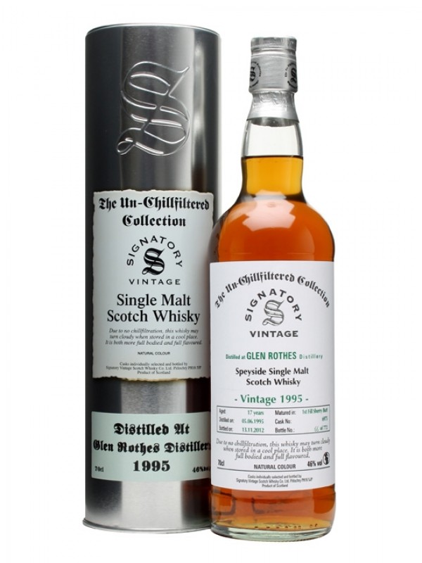 Glenrothes 1995 17 Year Old Sherry Butt #6975 Signatory Un-chillfiltered Collection