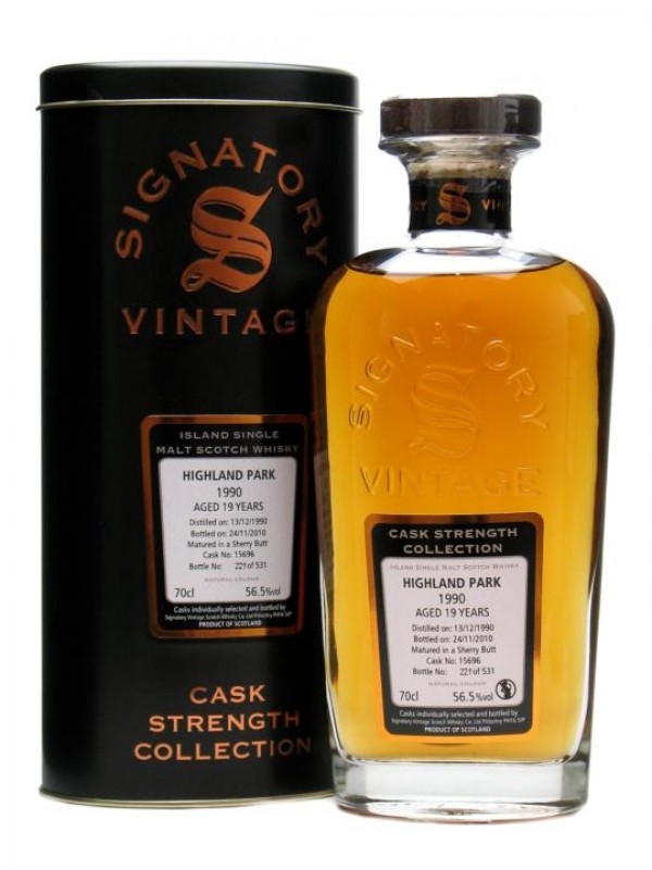 Highland Park 1990 19 Year Old Sherry Butt #15696 Signatory Cask Strength Collection