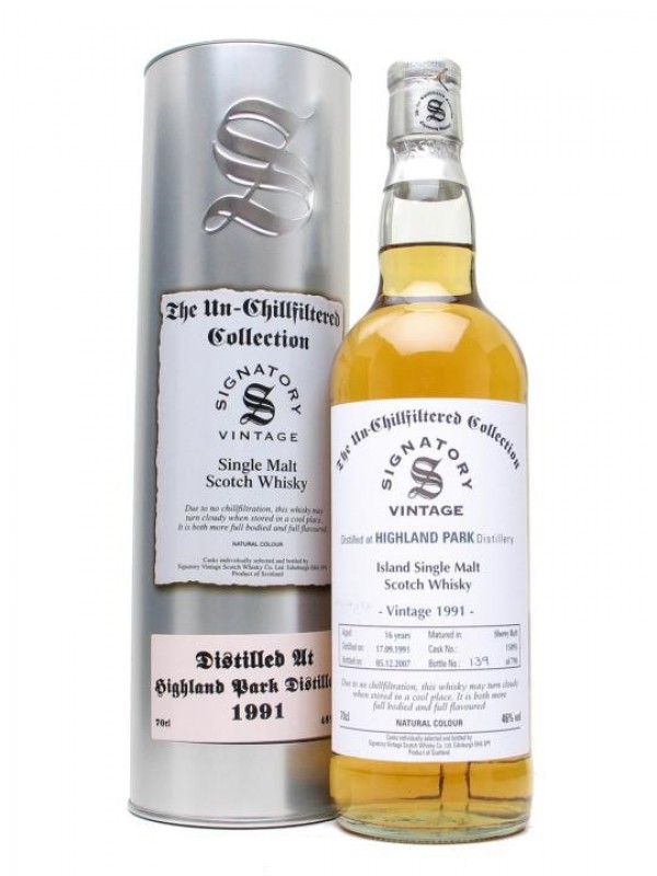 Highland Park 1991 16 Year Old Un chillfiltered Signatory Un-Chillfiltered Collection