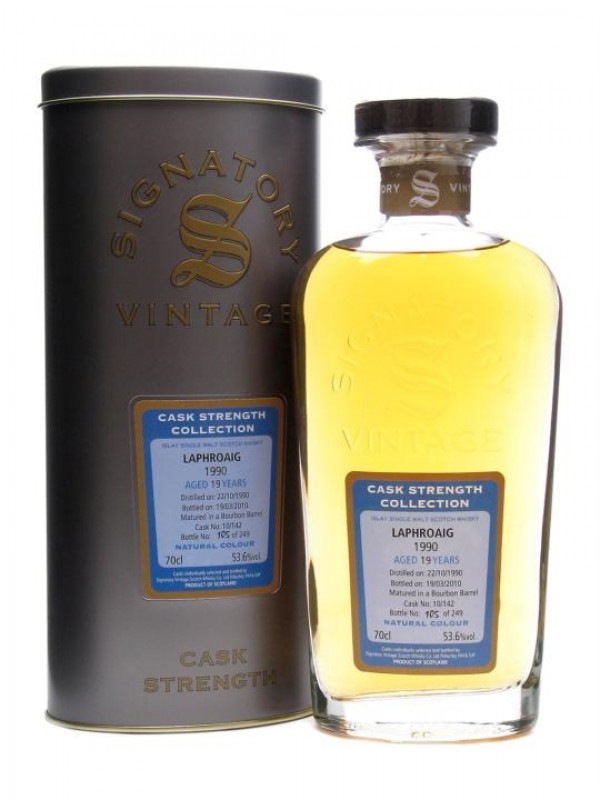 Laphroaig 1990 19 Year Old Cask 10 142 Signatory Cask Strength Collection