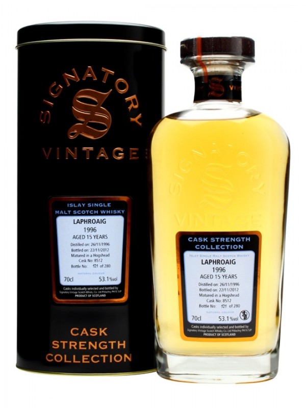 Laphroaig 1996 15 Year Old Cask #8512 Signatory Cask Strength Collection
