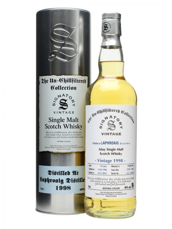Laphroaig 1998 14 Year Old Cask #5559+60 Signatory Un-chillfiltered Collection