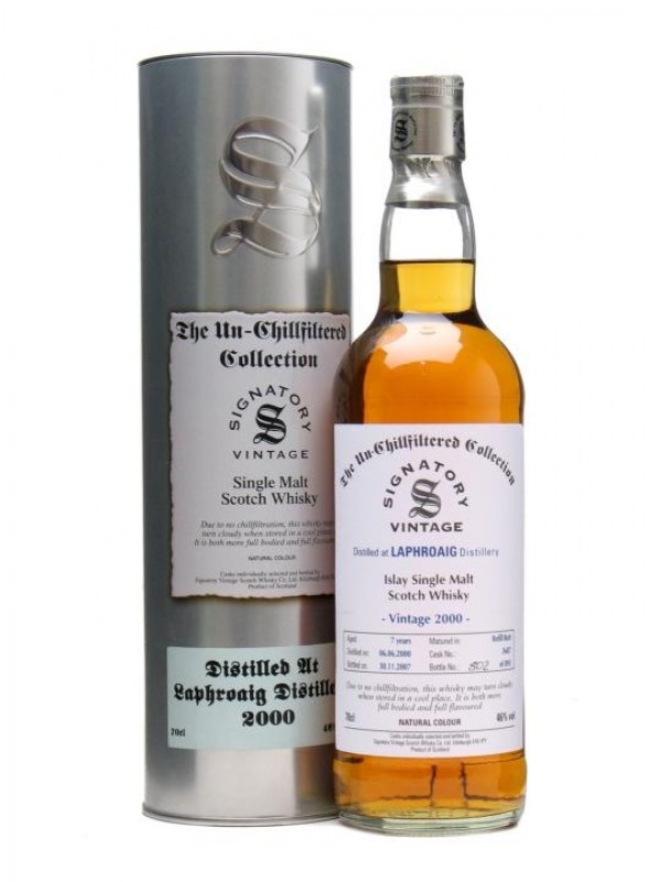 Laphroaig 2000 7 Year Old Un Chillfiltered Bottled 2007 Signatory Un-Chillfiltered Collection