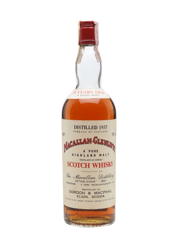 Macallan Glenlivet 1937 34 Year Old Sherry Cask G M Gordon & Macphail