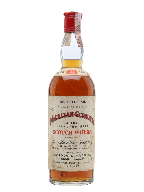Macallan Glenlivet 1938 31 Year Old Sherry Cask G M Gordon & Macphail