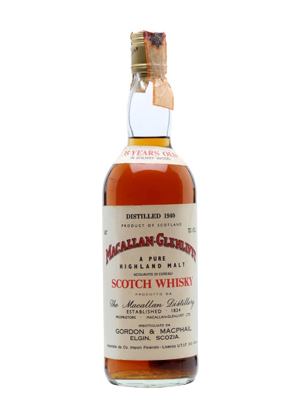 Macallan Glenlivet 1940 35 Year Old Sherrywood Gordon & Macphail
