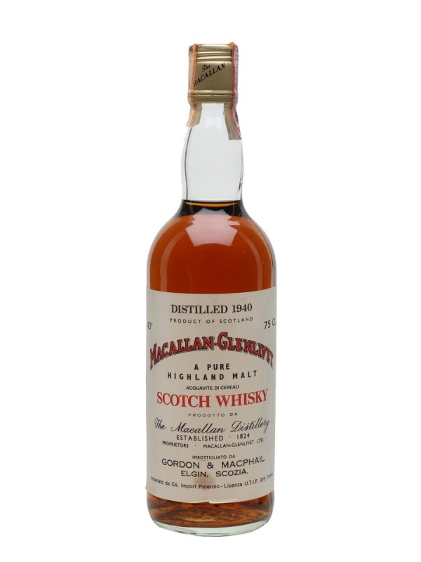 Macallan Glenlivet 1940 Sherry Cask Bottled 1970s Gordon & Macphail