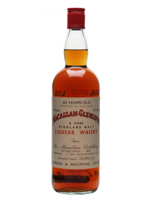Macallan Glenlivet 33 Year Old Sherry Cask Bottled 1960s Gordon & Macphail