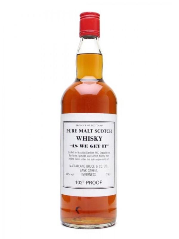 Macallan Glenlivet As We Get It Bottled 1980's Independent Bottling