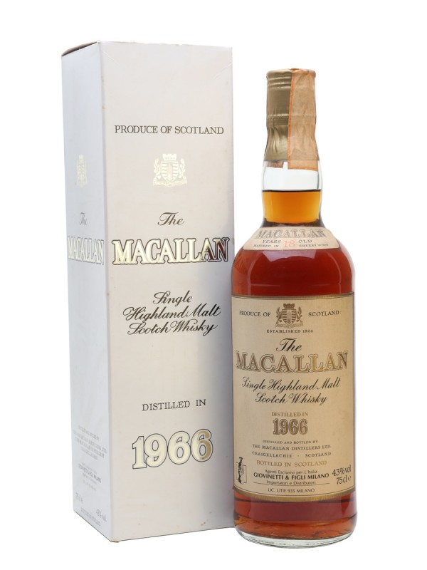Macallan 1966 18 Year Old Vintage Label