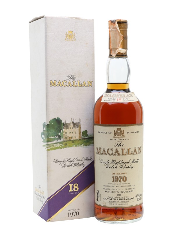 Macallan 1970 18 Year Old Vintage Label
