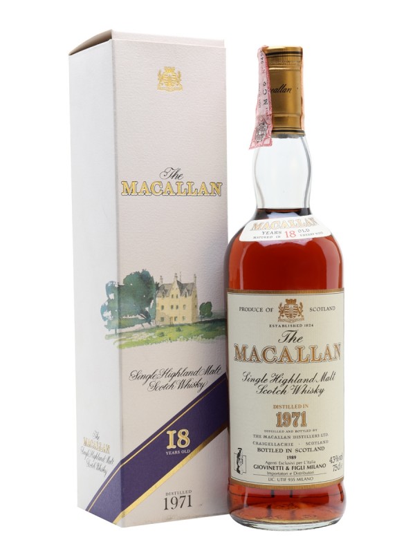 Macallan 1971 18 Year Old Vintage Label
