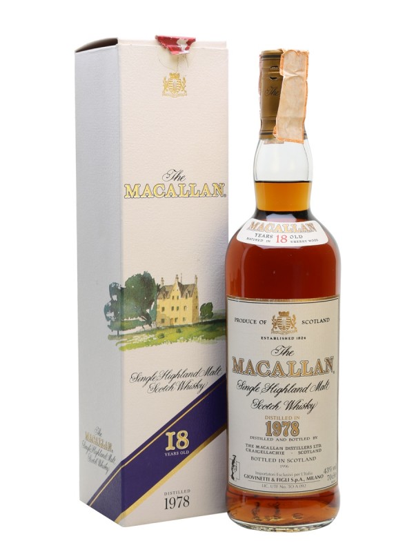 Macallan 1978 18 Year Old Vintage Label