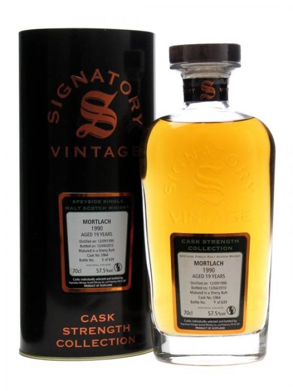 Mortlach 1990 19 Year Old Sherry Butt #5964 Signatory Cask Strength Collection