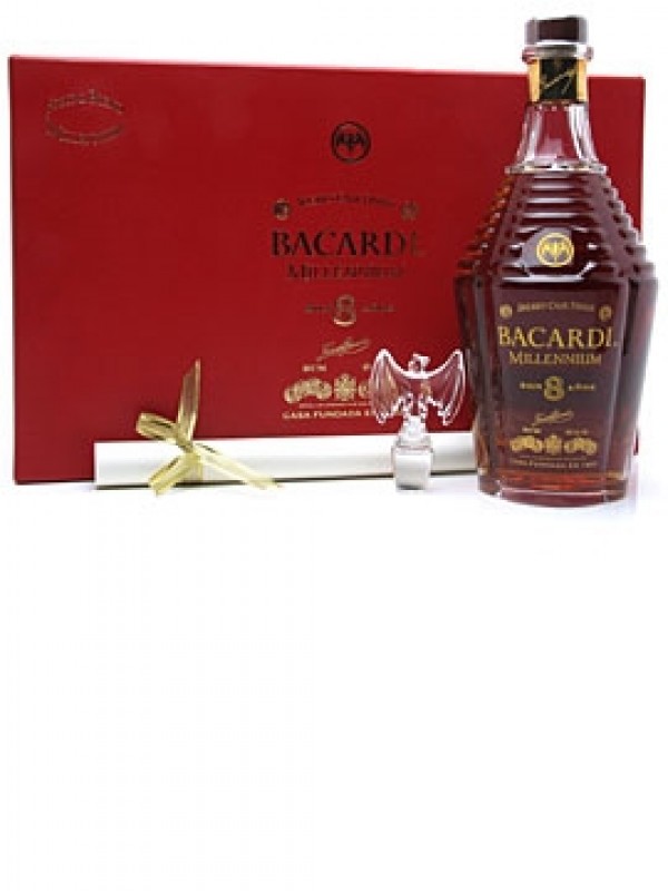 Bacardi Rum 8 Year Old Millennium Baccarat Crystal